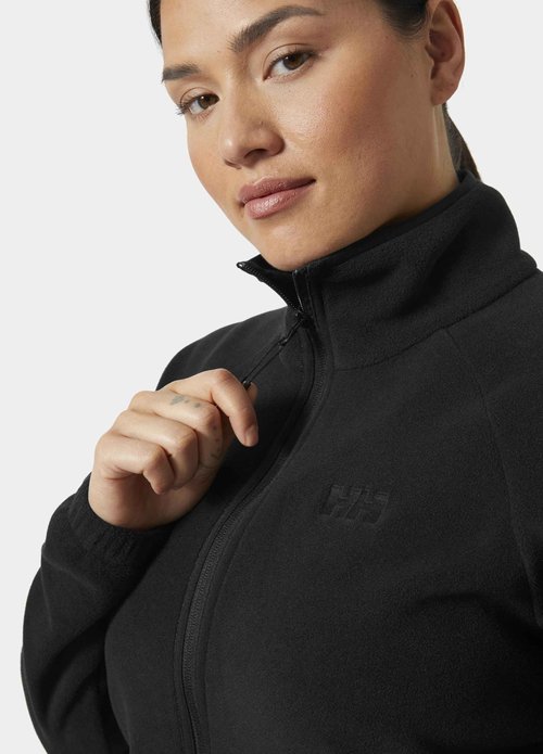 Helly-Hansen Rig Fleece 1/2 Zip Women's Cozy Outdoor Coat, Warm Layer for Hiking, Camping, and Everyday Adventures, 990 Black - XL