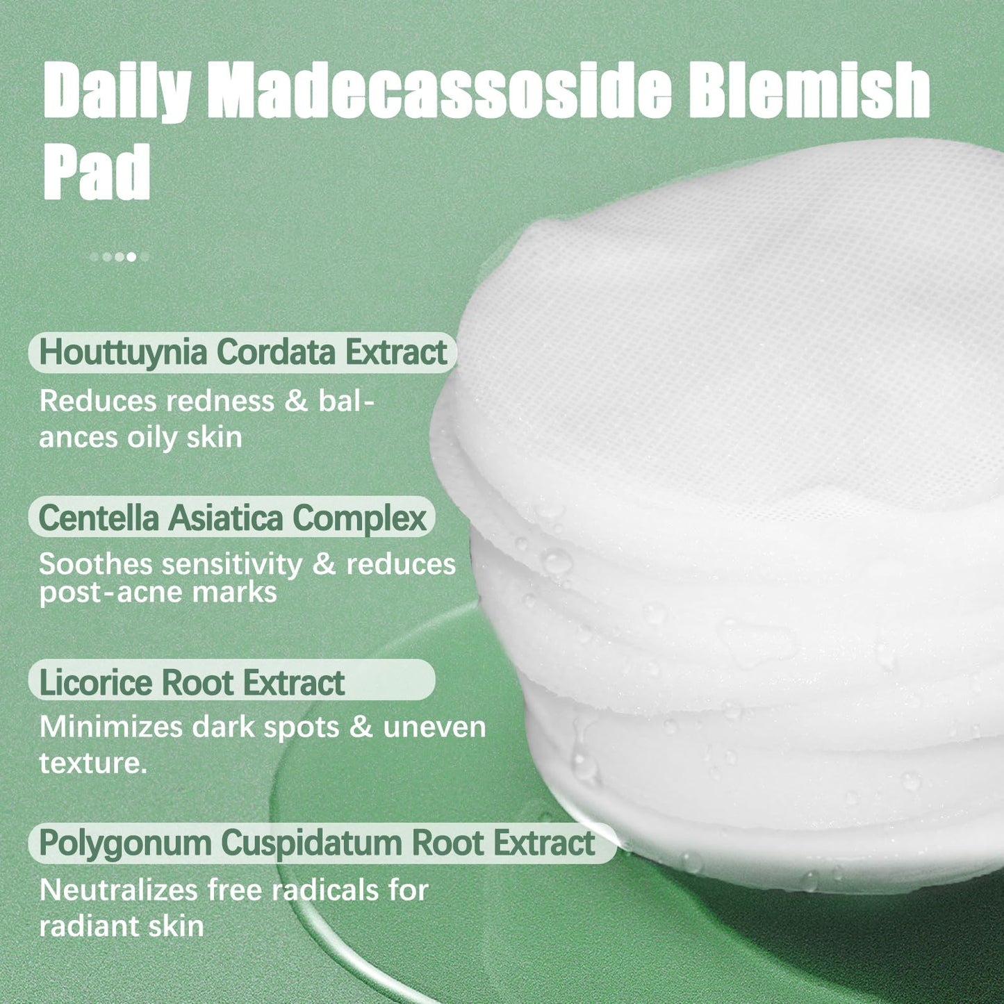 Kestper Madecassoside Toner Pads | 110 Pad Calming Face Pads with Centella Asiatica to Soothe,Balance Skin Tone,Fades Blemishes