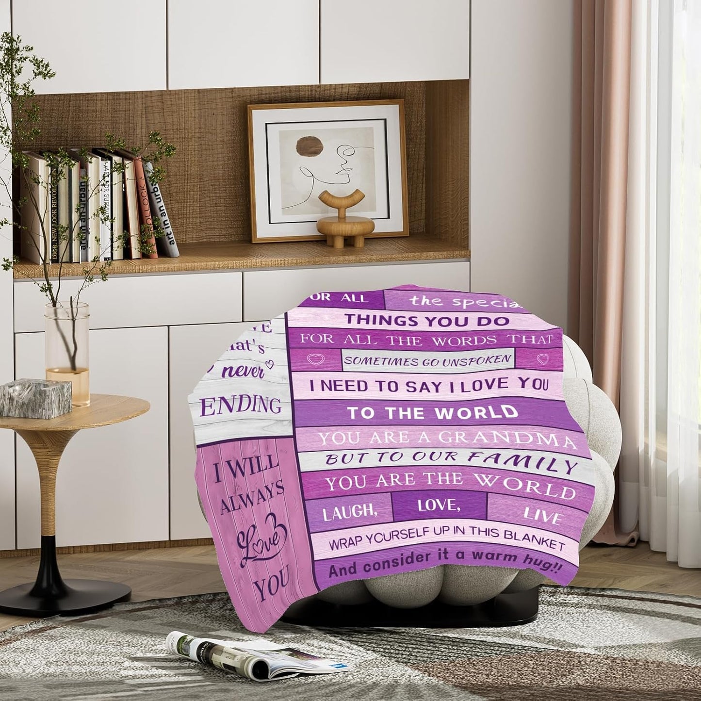 Calibron Grandma Gifts from Grandkids, Gifts for Grandma Soft Fleece Blanket, Grandmother Birthday Gift from Granddaughter, Grandmother Gift Throw Blanket 60x50inch