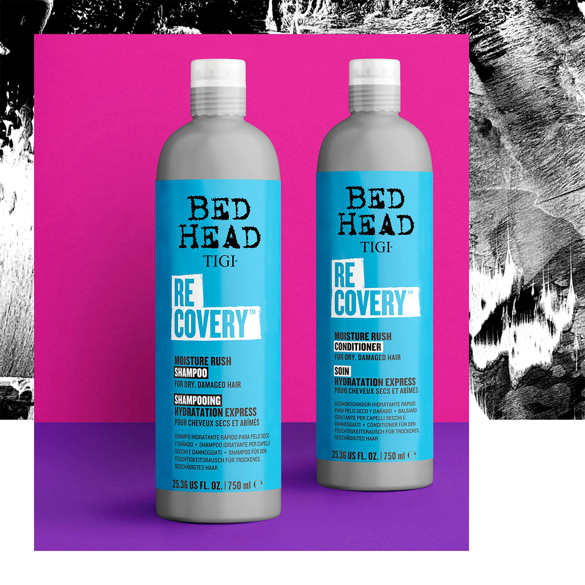 Bed Head by TIGI Recovery Moisturizing Shampoo and Conditioner Set for Dry Hair, with Prickly Pear Cactus Extract, 25.36 fl oz,