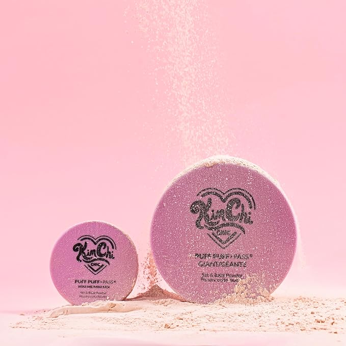 KimChiChic Beauty Giant Puff Puff Pass Set & Bake Powder - Loose Setting Powder with Rice Powder & Vitamin E, Finely Milled for All Day Wear, Translucent 80g