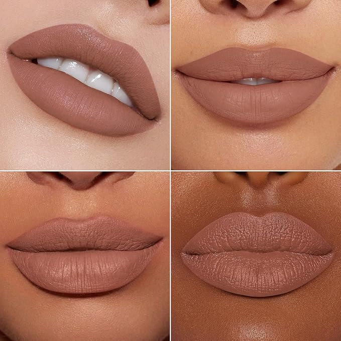 MAKI YIKA 3Pcs Matte Liquid Lipstick Makeup Set Red Dark Nude Lipstick Long Lasting Smudgeproof Transfer Proof Lip Makeup, MVPRed/Nude/LatteNude