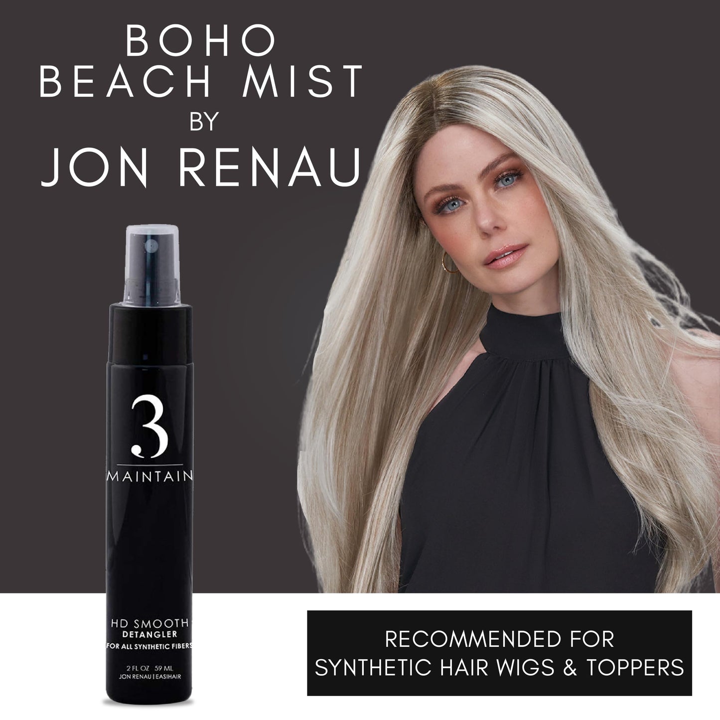 Jon Renau HD Smooth Detangler for Synthetic Wigs, 2 Ounce