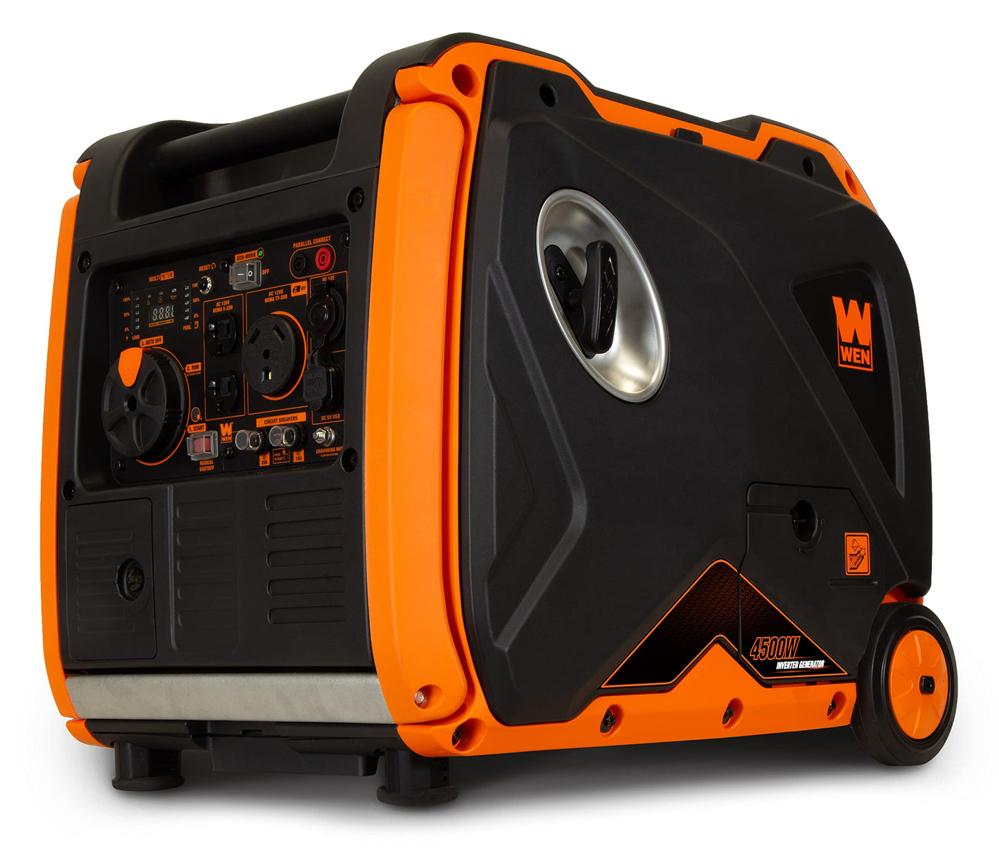 WEN 56455i Super Quiet 4500-Watt RV-Ready Portable Inverter Generator with Fuel Shut-Off and Electric Start Black