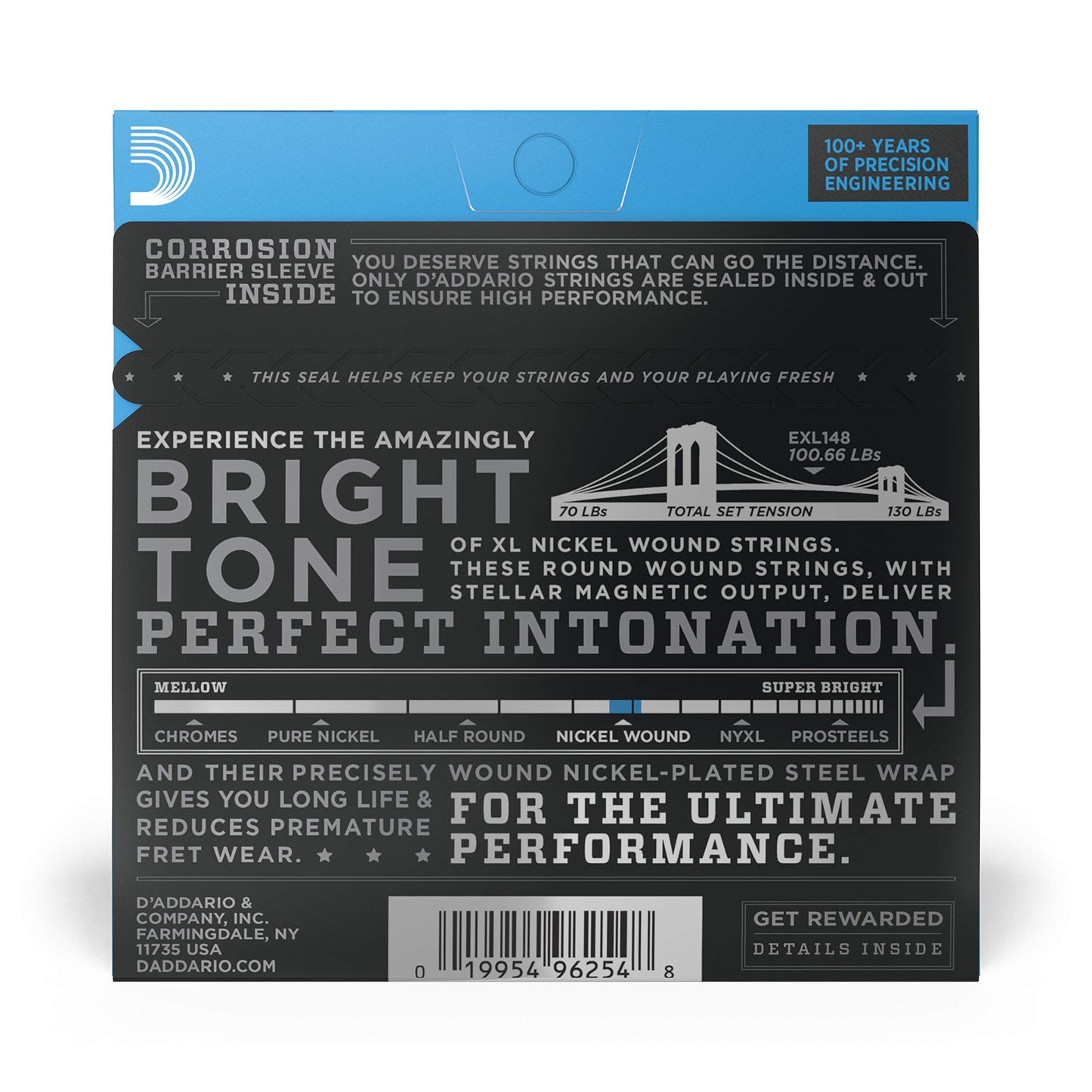 Daddario Guitar Strings - Xl Nickel Electric Guitar Strings - Exl148 - Perfect Intonation, Consistent Feel, Reliable Durability