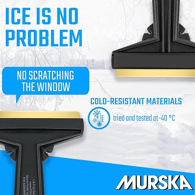 Car Ice Scraper Brass Blade - Fast, Effortless, efficient & Easy - Brass Ice Scrapers for Car Windshield Ice Scraper - Brass Ice Scraper for Car - Original Murska from Europe - Winter A054 Black