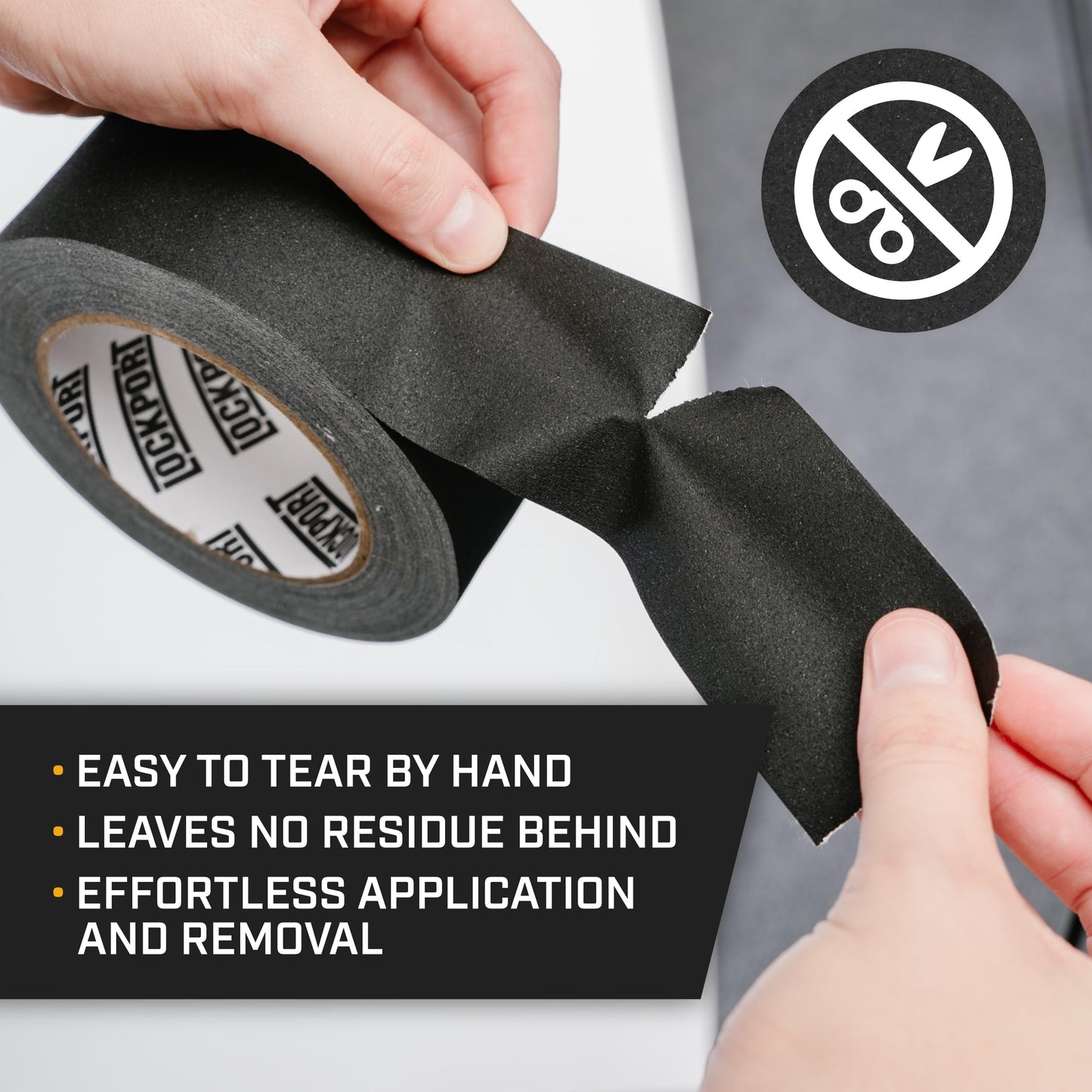 Lockport Black Gaffers Tape 2 inch x 30 Yards - 3 Pack Pro Black Gaff Tape - No Residue, Water Resistant, Non-Reflective, Easy Tear - Photography, Filming, Stage, Production - Back to School Supplies