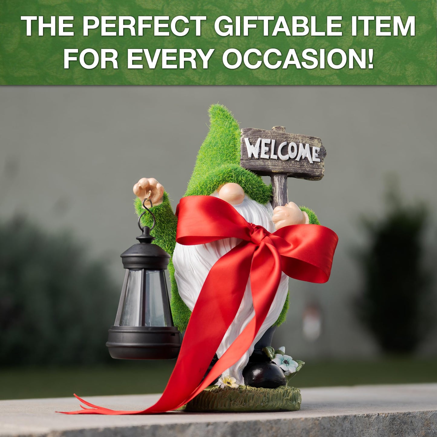 Garden Gnomes Outdoor with LED Solar Light - 11’’ Funny Gnome Decorations/ ornaments for Home/Yard/Patio Solar Lantern Garden Statues - Decor -Deals/clearance - Housewarming/Birthday Gifts