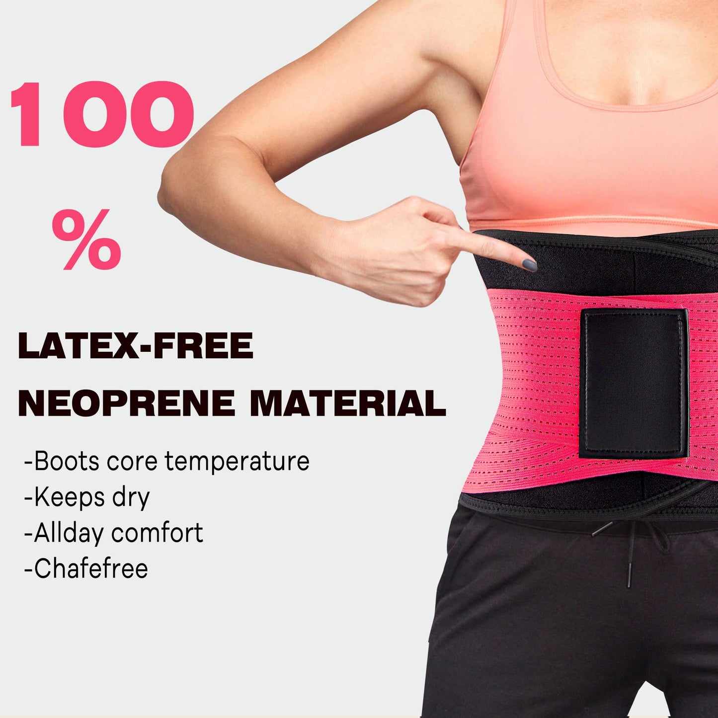 VENUZOR Waist Trainer Belt for Women - Waist Cincher Trimmer - Slimming Body Shaper Belt - Sport Girdle Belt (UP Graded)(Hot Pink,Small)