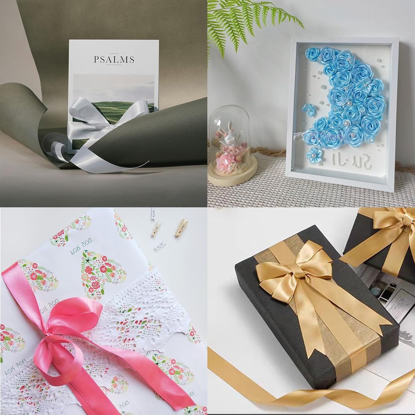 Pearl Pink Satin Ribbon 3/4" X 50 Yards Solid Color Double Faced Ribbons Perfect for Crafts Wedding Decor Bow Making Arts Sewing and More