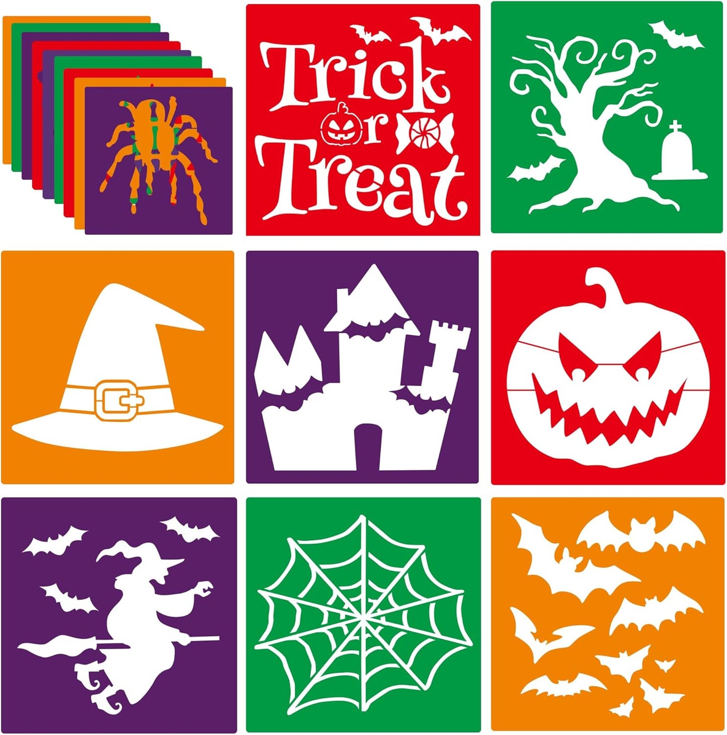 24 Pieces for Kids,Large Drawing Chalk,8 Inches Washable Shape Template Kit for Kids Crafts,Painting Drawing,School Projects (Halloween, 8 inch)