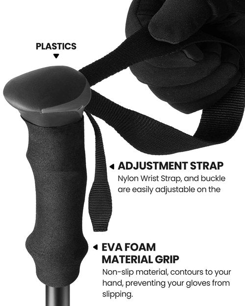 OutdoorMaster Ski Poles, Graphite Carbon Composite, Superlite Ski Equipment for Men&Women - 110cm, 1 Pair