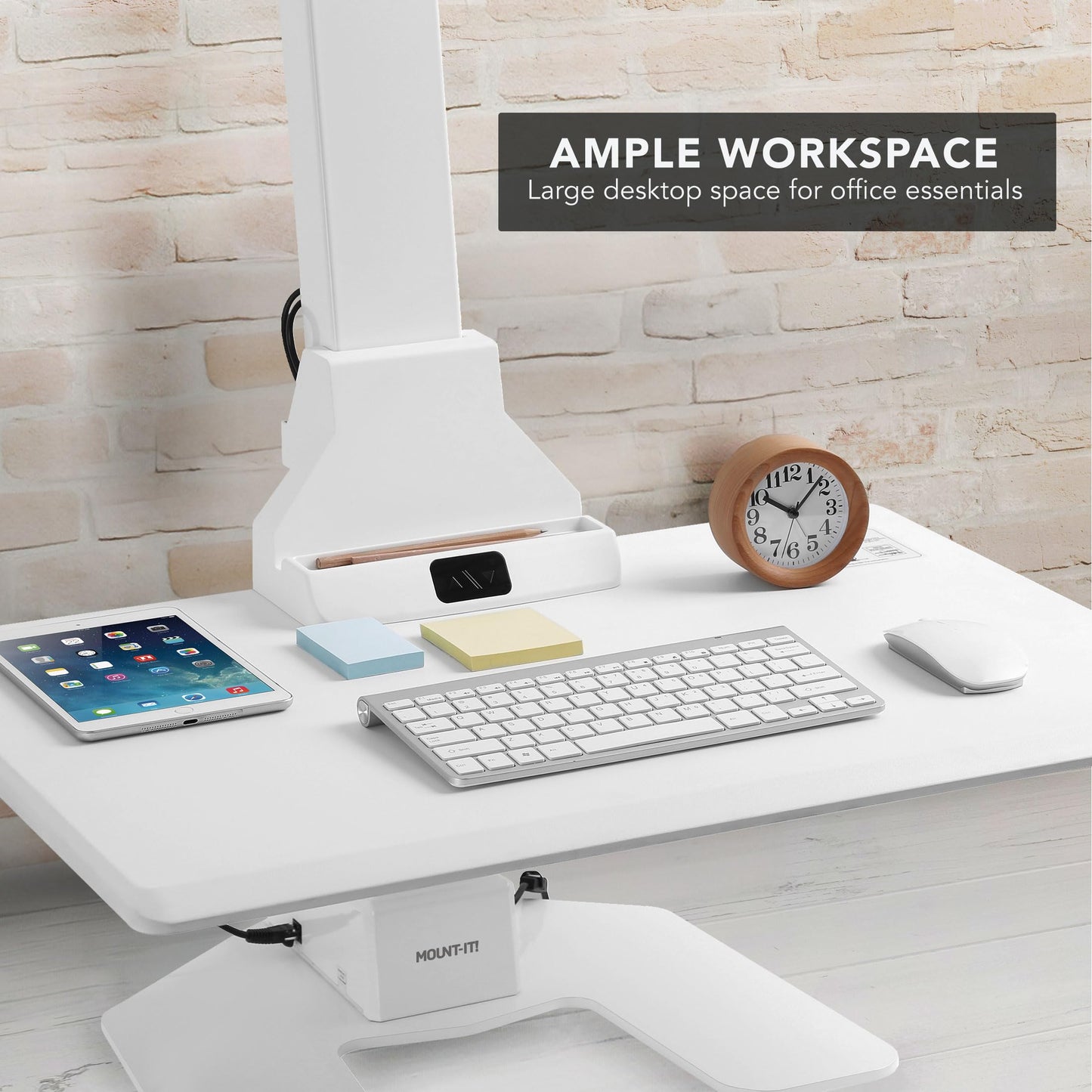 Mount-It! Electric Standing Desk Converter, Adjustable Tabletop Sit Stand Desk Riser With Single Monitor Mount For Monitors Up T