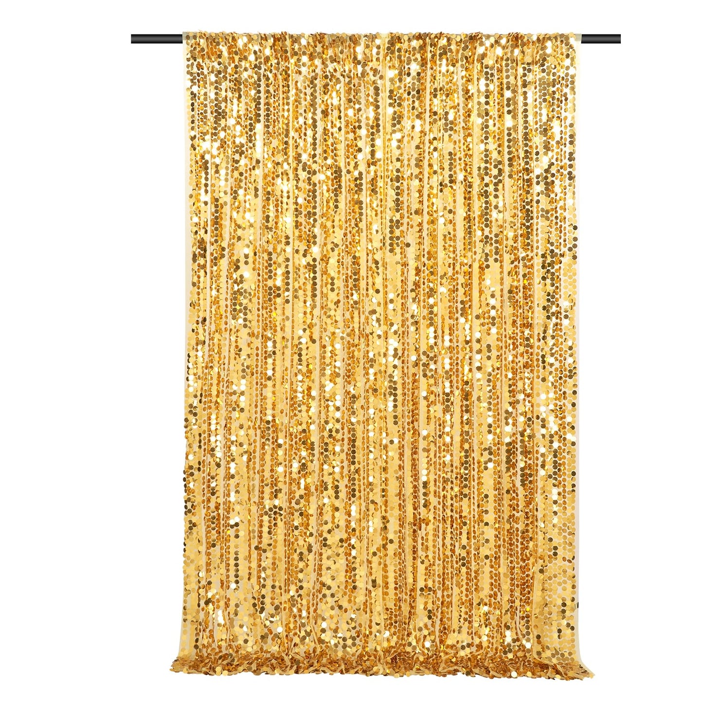 Big Payette Sequin Backdrop 4ftx8ft Gold Shimmer Backdrop Curtains Glitter Fabric Drapes for Birthday Party Baby Shower Decorations