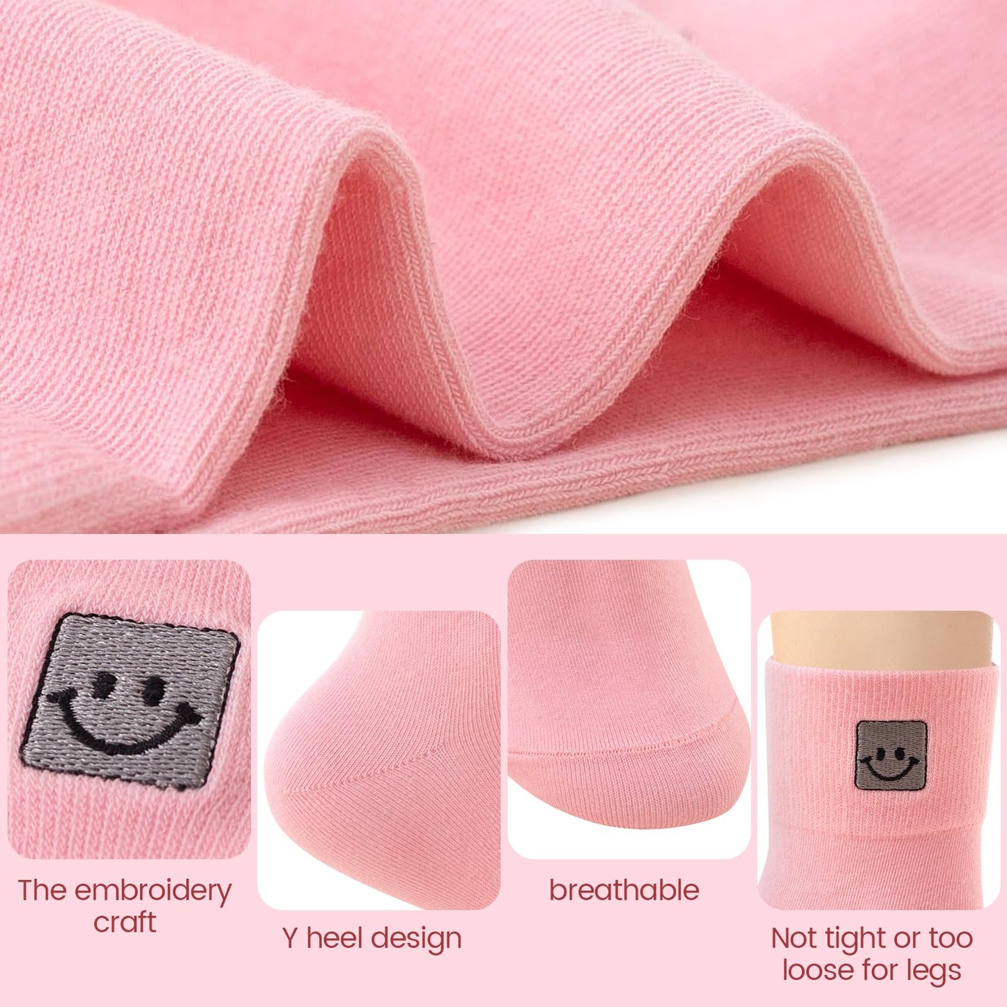 HUGSWEET Thin Soft Cotton Crew Socks for Women Ankle above Bootie Socks Gifts for Women 5 Pairs