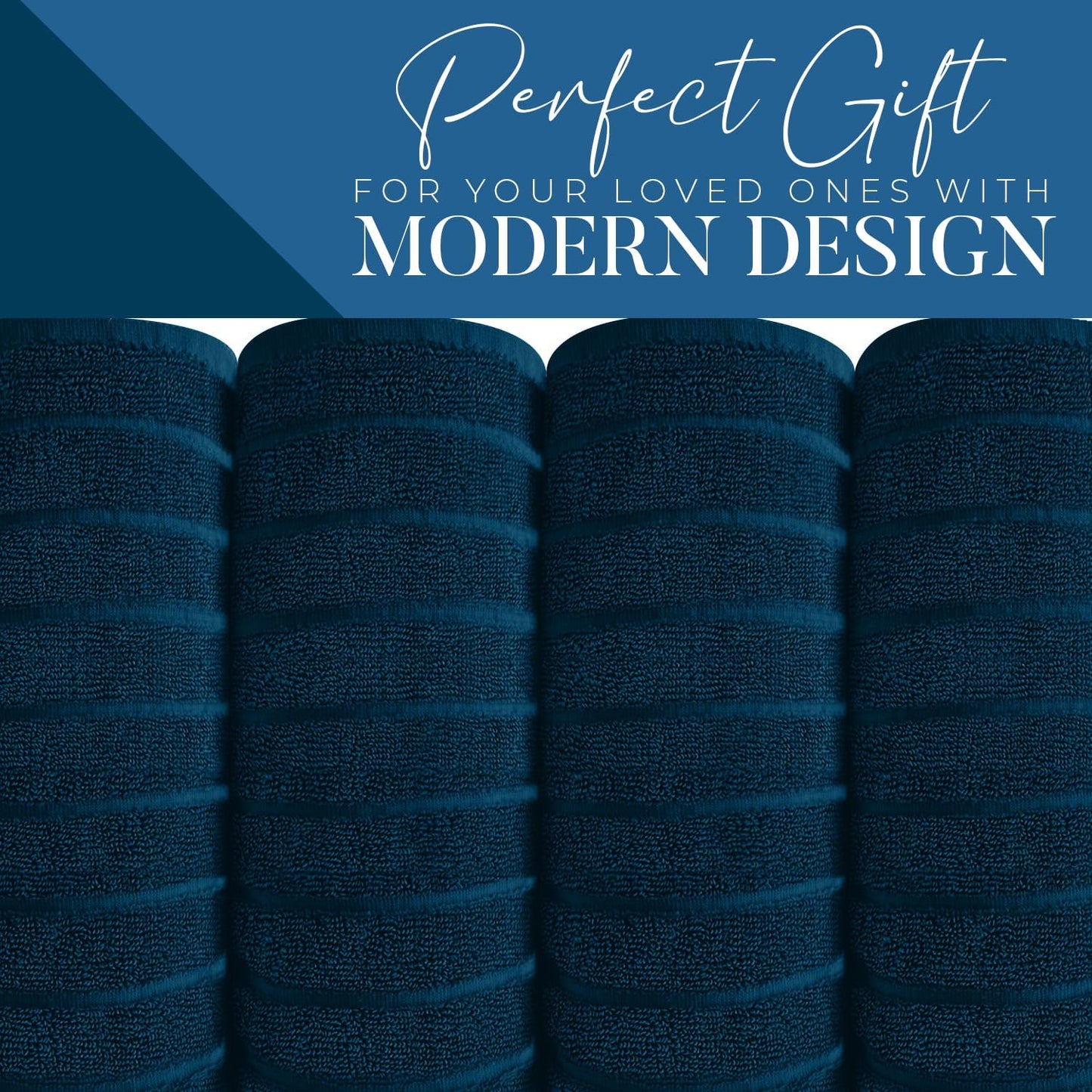 DAN RIVER Pack of 2 Bath Sheet 35x70 Inches, Big Towels Oversized Extra Ribbed Large Bath Sheets, Absorbent Quick Dry Towels - Blue Opal