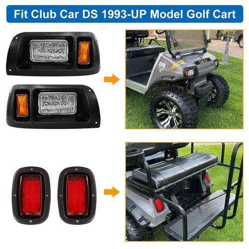 LEAPGOMAX Club Car DS Light Kit Golf Carts 12V LED Headlights & Tail Lights Kit Combo Street Legal for Club Car DS Gas & Electric(1993 & Newer Models)