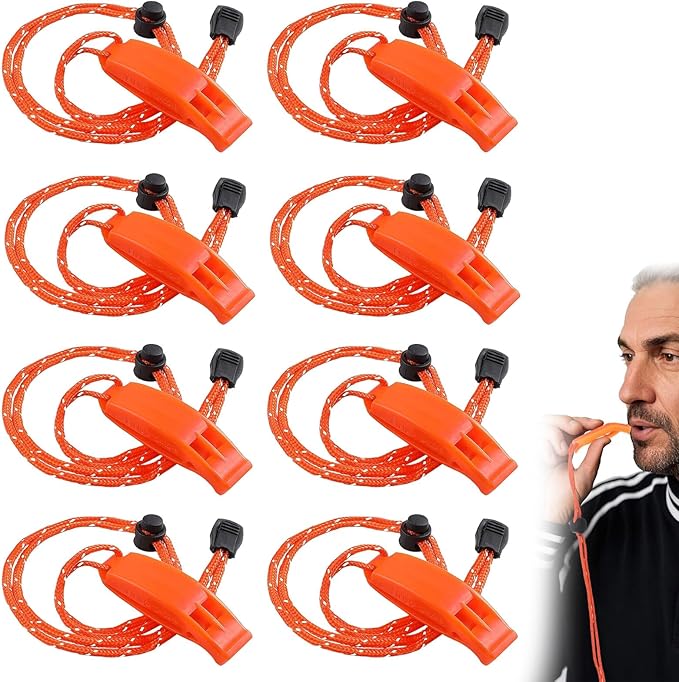 Gyinere 8 Pack Marine Whistle Coast Guard Approved,Boat Whistle,Whistle Emergency,Kayak Whistle,Safety Whistle,Survival Wh...