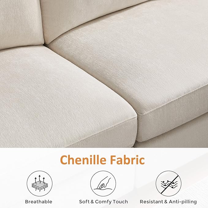 VANOMi Large Modular Sectional Sofa, Oversized Couch with Charging Station, Cloud Couch Deep Seat Sofa with Thick Cushion, Convertible Sectional Couches for Living Room Office Apartment