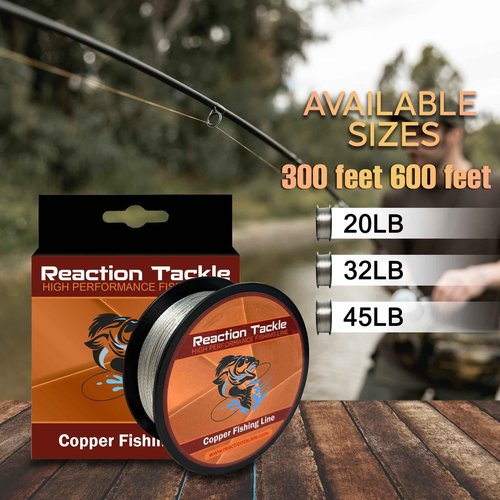 Reaction Tackle Copper Trolling Wire - Copper Fishing Line - Corrosion Resistant Tin Coated Copper Super Smooth and Thin Diameter to Reach Deeper Depths 32LB / 600 Foot