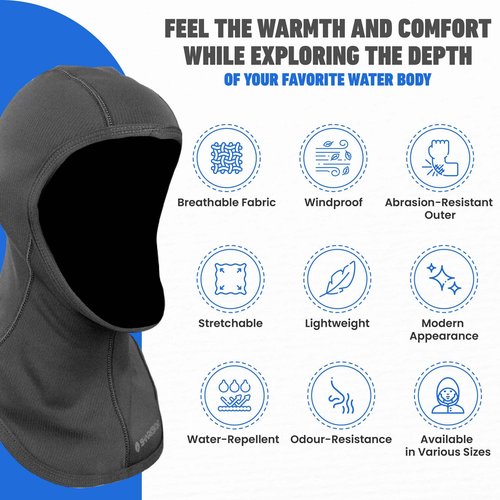 Sharkskin Titanium 2 Chillproof Hood, Wetsuit Hood for Men and Women with Titanium Far Infrared Nano-Technology, Lightweight and Breathable, X-Large
