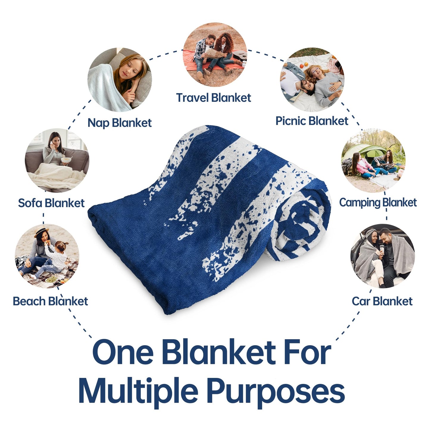Craftique Birthday Gifts for Dad- Cool Flag Blanket with The Man The Myth The Legend- Dad Birthday Gift, Soft Blanket Throw for Bed Sofa Napping Camping, 60”×50”