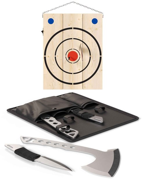 Crown Display Throwing Axes & Axe Throwing Knives Set | Axe Game with, Axes and Hatchets & Knives | Made in The USA I Outdoor Games for Adults and Family