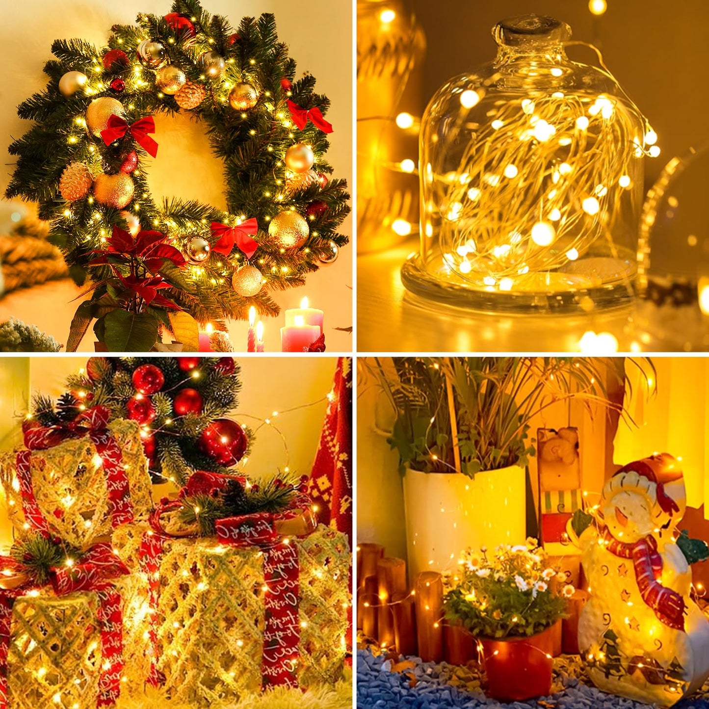 Fairdeer 50 Pack Fairy Lights Battery Operated - 7ft 20 Led Twinkle Lights 3 Modes, Bulk Mini String Lights Waterproof for Mason Jars Vases DIY Party Wedding Decoration Christmas -Warm White