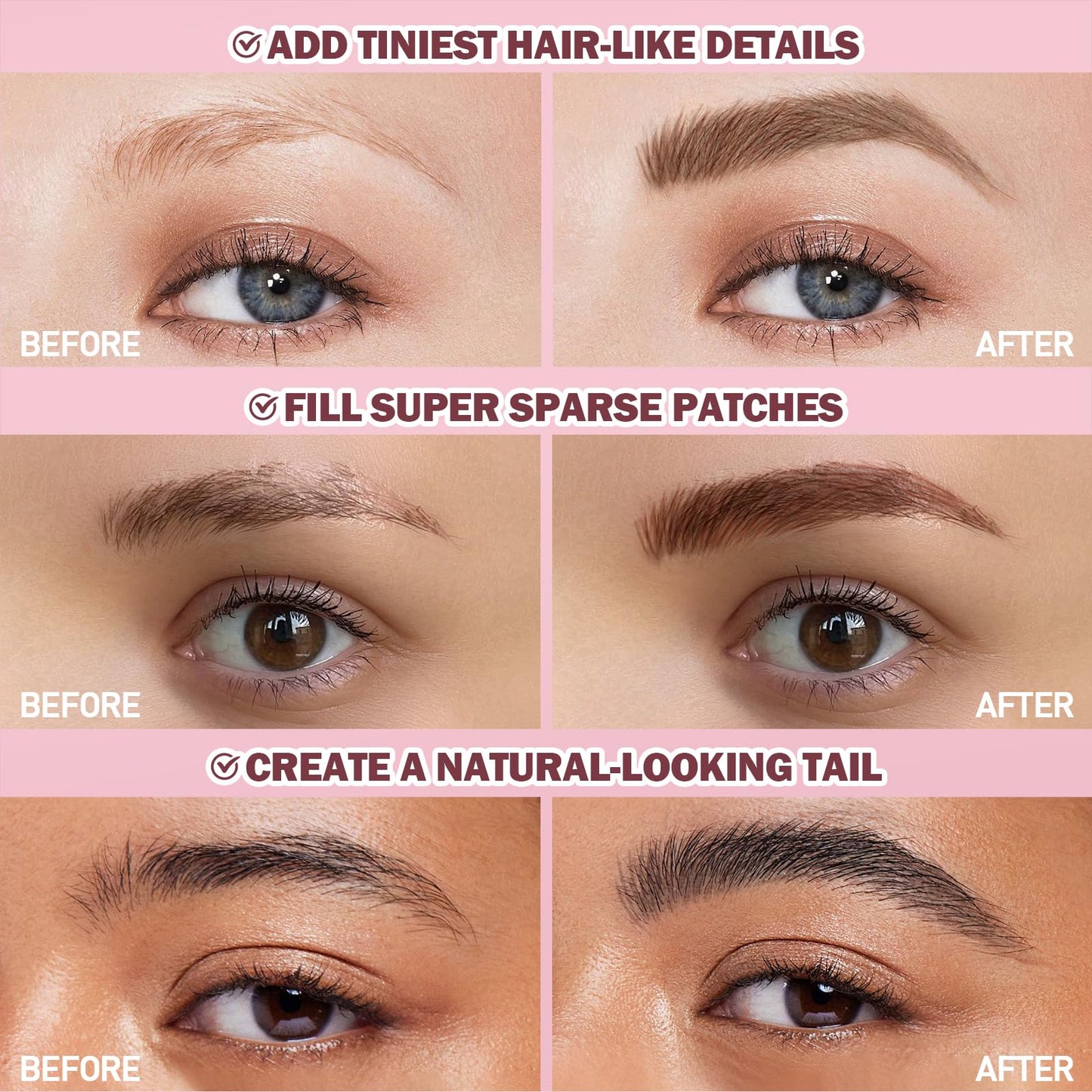 Anglicolor Liquid Microblading Eyebrow Pen,Micro Teardrop Eyebrow Brush To Microblading Eyebrow,Hair-Like Strokes,Natural Easy T