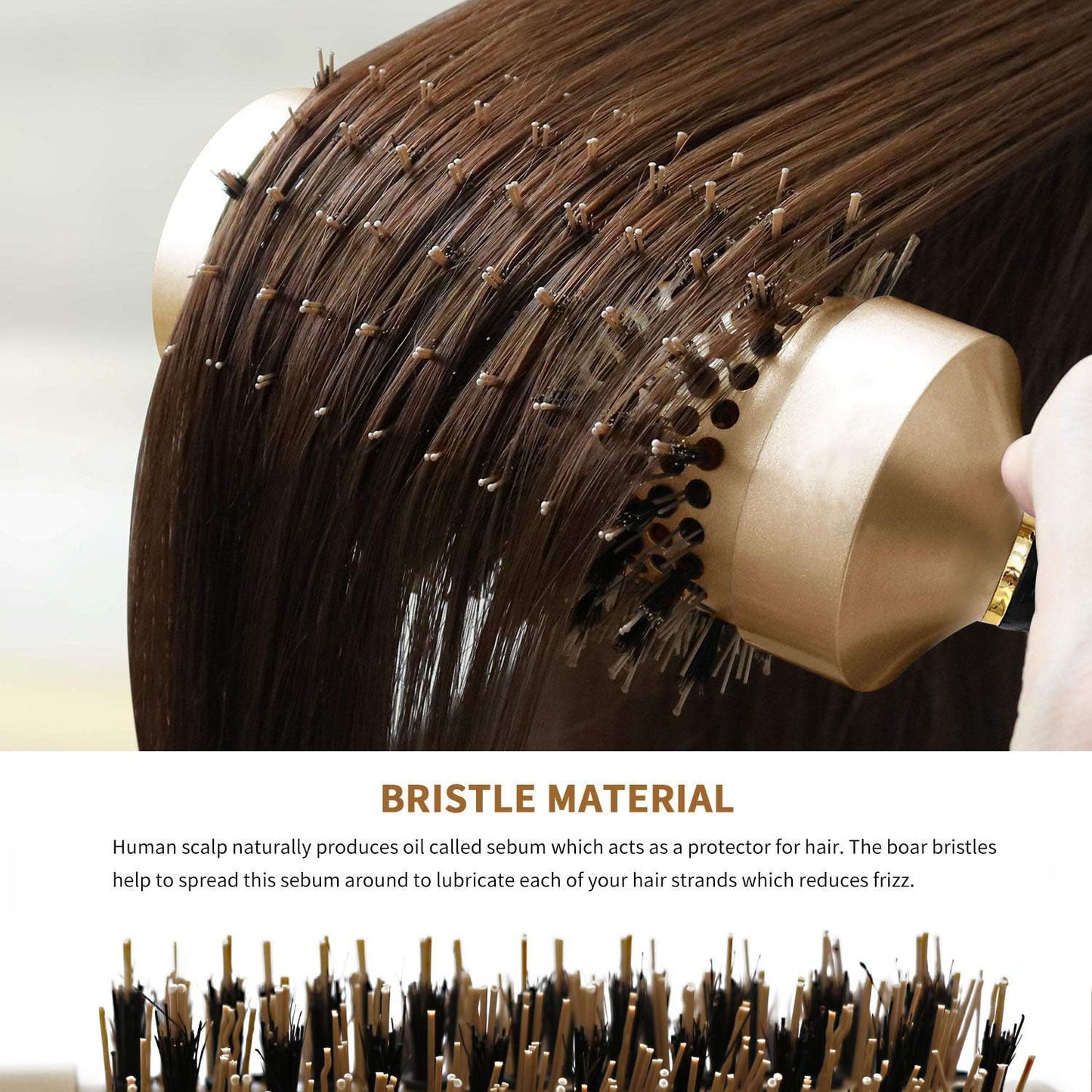 Aozzy Hair Brush, Round Brush Set for Blow Drying - Professional Boar Bristle Hair Styling Brush, Nanothermic-Ion Technology, Ve