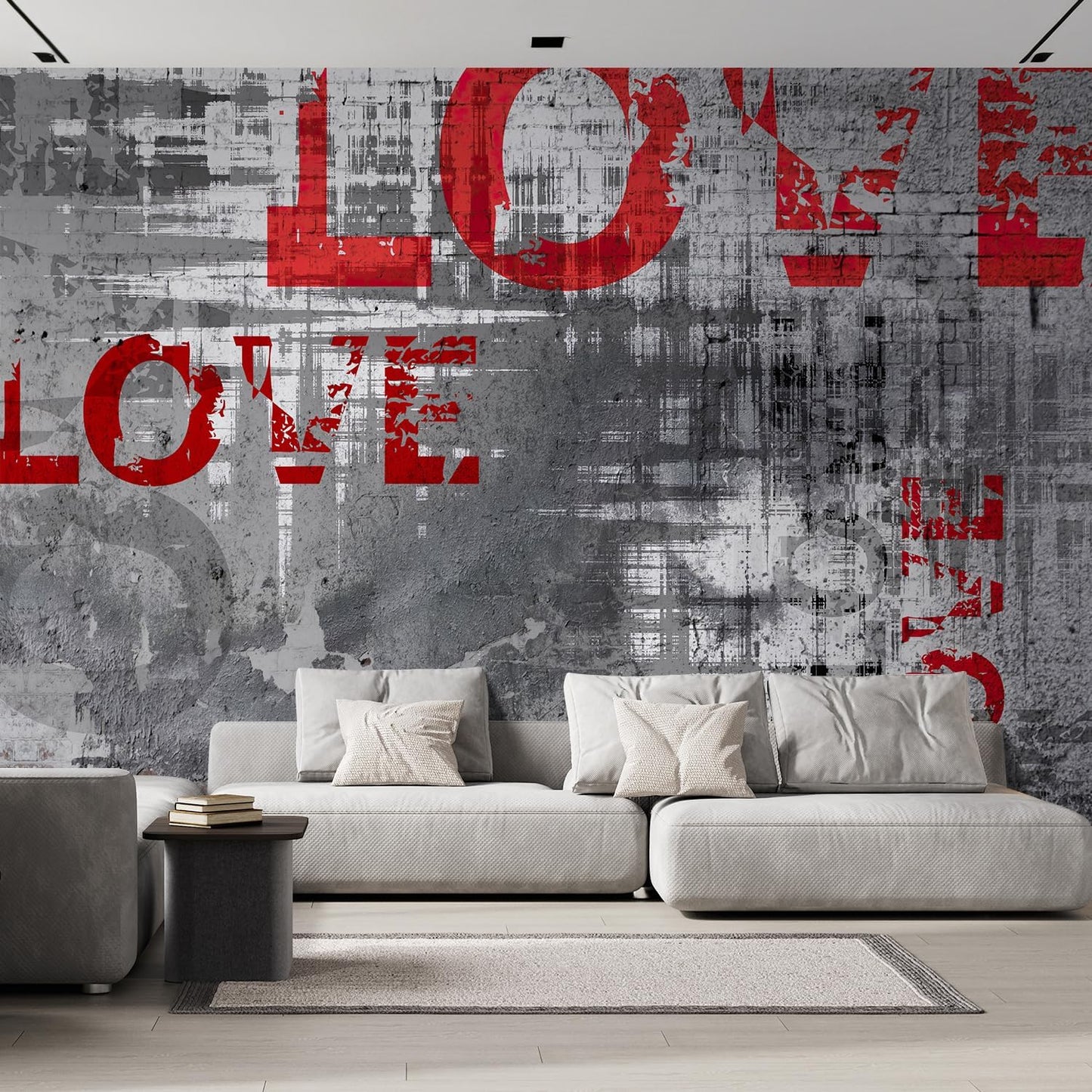 wall26 Wall Sticker/Wall Mural Love Letters Graffiti, Not Peel and Stick, Non-Woven Wallpaper Decorative for Bedroom, Living Room, Office - 108x120 inches
