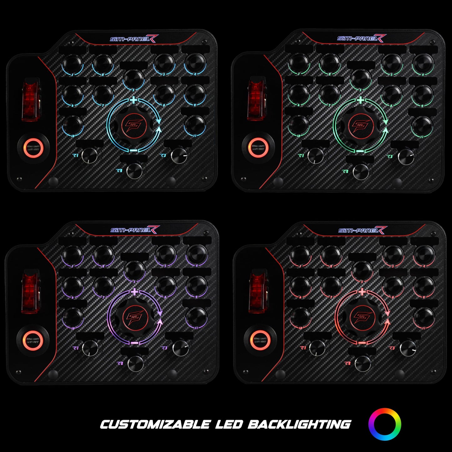 SIM-PANEL PC Sim Racing Gen 2 Button Box (Horizontal Layout)