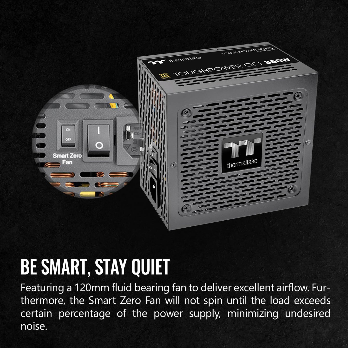 Thermaltake Gf1 (2024) Fully Modular Atx 850W Power Supply - 80 Plus Gold - Ultra Quiet - Zero Rpm, Ps-Tpd-0850Fnfagu-P
