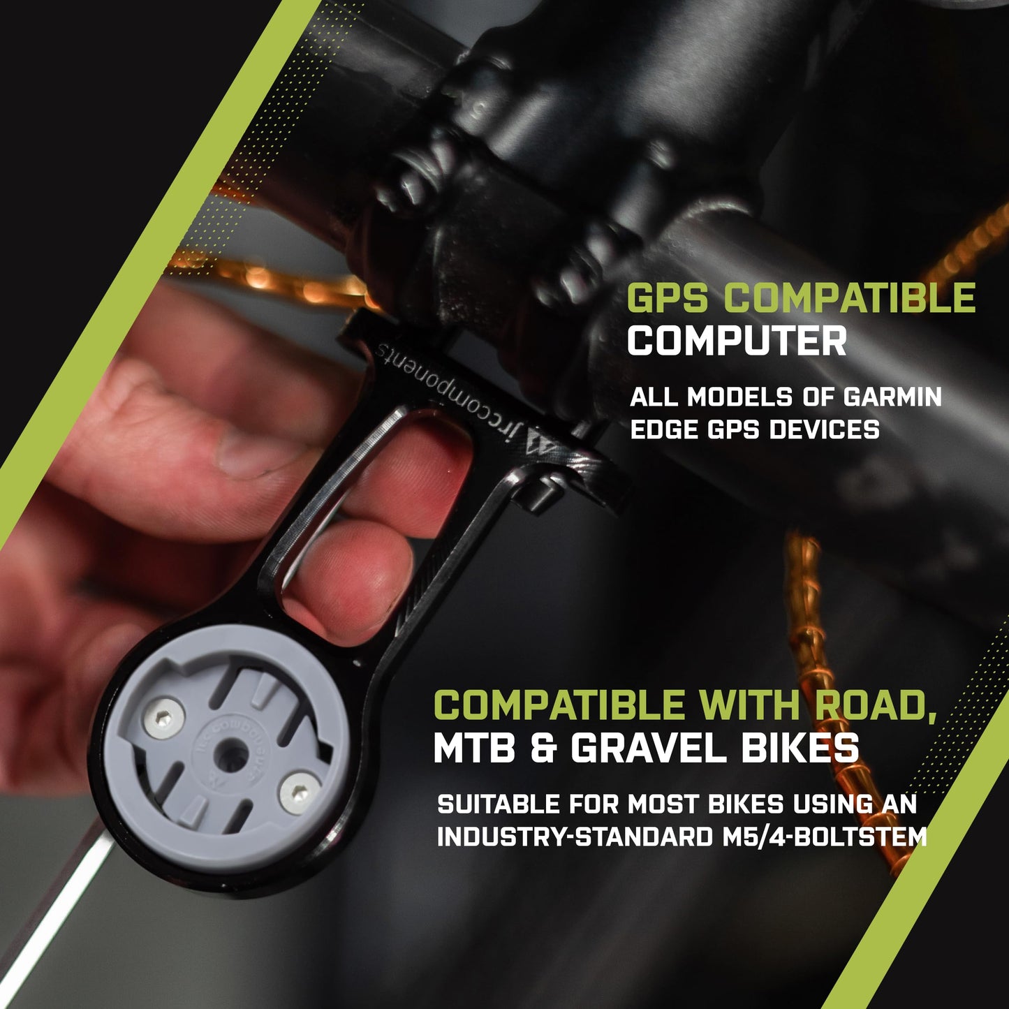 Jrc Components Stem Out Front Mount - Compatible With Wahoo - Black