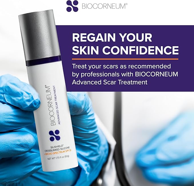Biocorneum Advanced Scar Treatment with Silishield® & SPF 30 50g – Silicone Scar Gel for Scars - Surgeon Recommended for New & Old Scars – Silicone Scar Cream for Surgical Scars Suitable for Kids