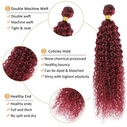 99J Burgundy Bundles Human Hair Wine Red Curly 3 Bundles 24 24 24 inch Brazilian 8A Remy 99j Body Wave Bundle Human Hair Extensions