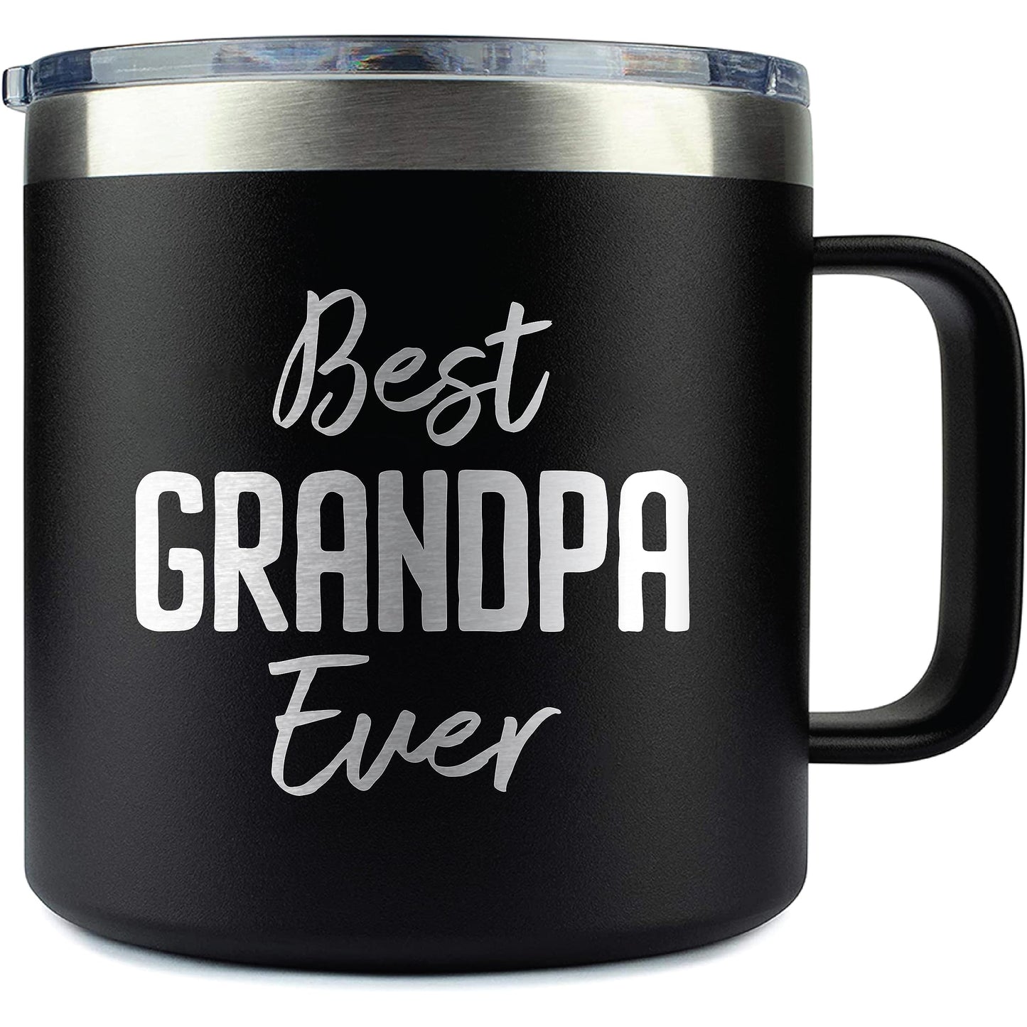 Best Grandpa Ever Mug Fathers Day Papa Coffee Mug Gifts for Papa- Grandpa Tumbler Grandpop Abuelo Gift - Paw Paw Gifts for Granddad Mugs from Grandkids - Tumbler 14oz Stainless Steel Tumbler with Lid