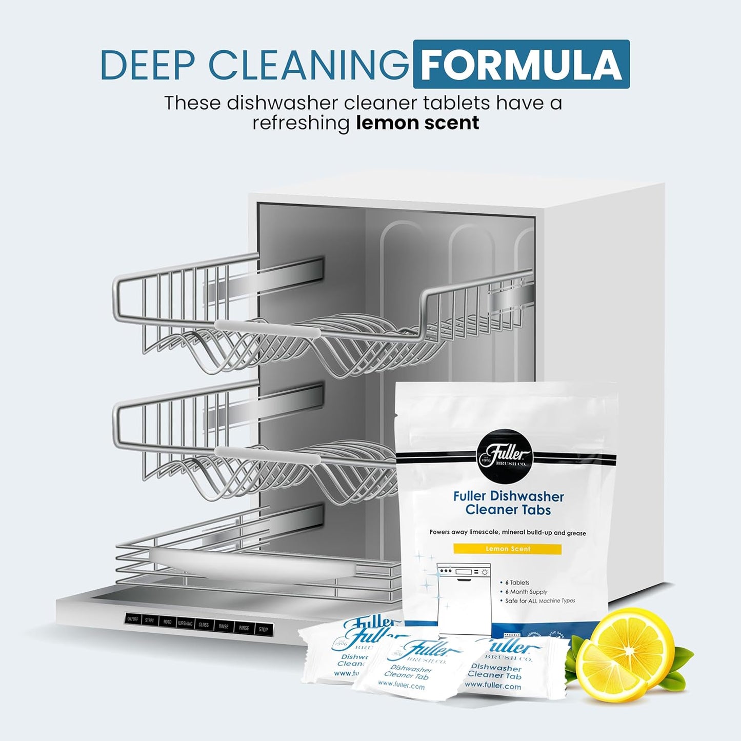 Fuller Dishwasher Cleaner Tabs - Lemon Scent (2)