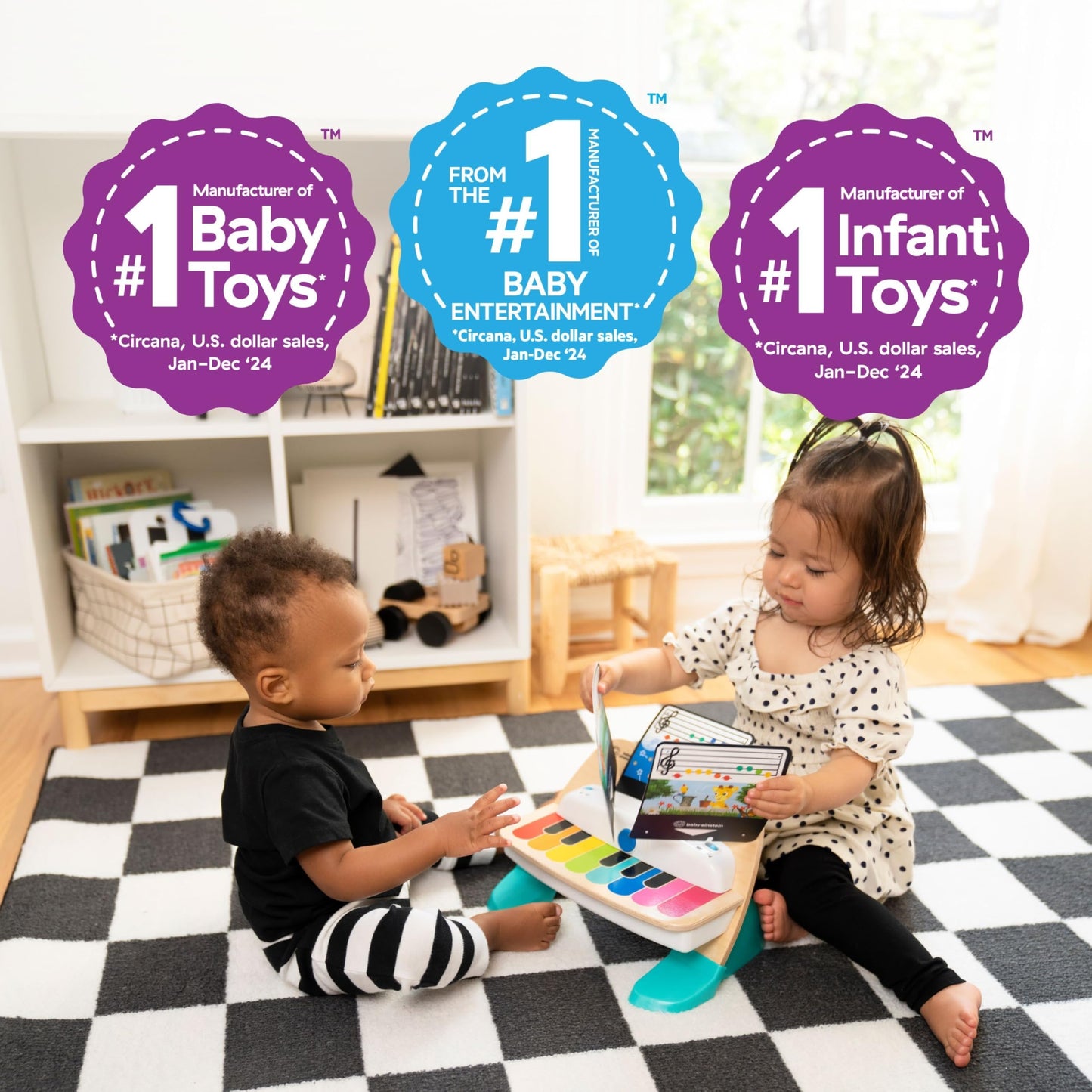 Baby Einstein and Hape Magic Touch Wooden Toy Piano, Montessori Musical Learning Toy for Babies and Toddlers 6mo+