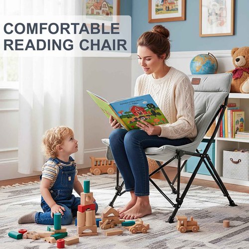 ARMOR CASTLE Saucer Chair for Adults, Portable Folding Comfy Lounge Chair for Bedroom/Dorm/Reading/Living Room, with Storage Bag