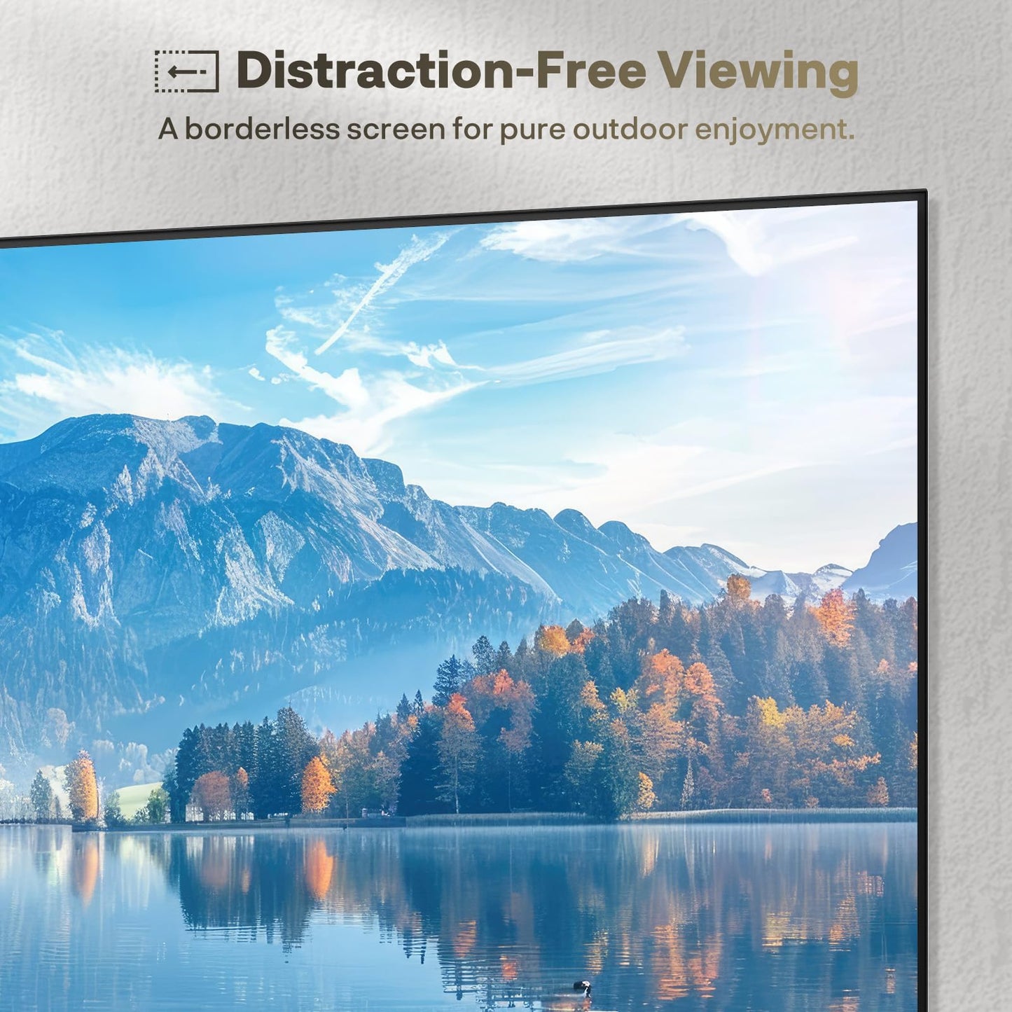 SYLVOX 55 inch Outdoor TV, Ultra-Narrow Bezel, 4K Smart Google TV, 1000 nits Partial Sun, IP56 Waterproof, Dual Speakers, All-Weather Metal Chassis for Patio, Deck, Backyard (Frameless Series)