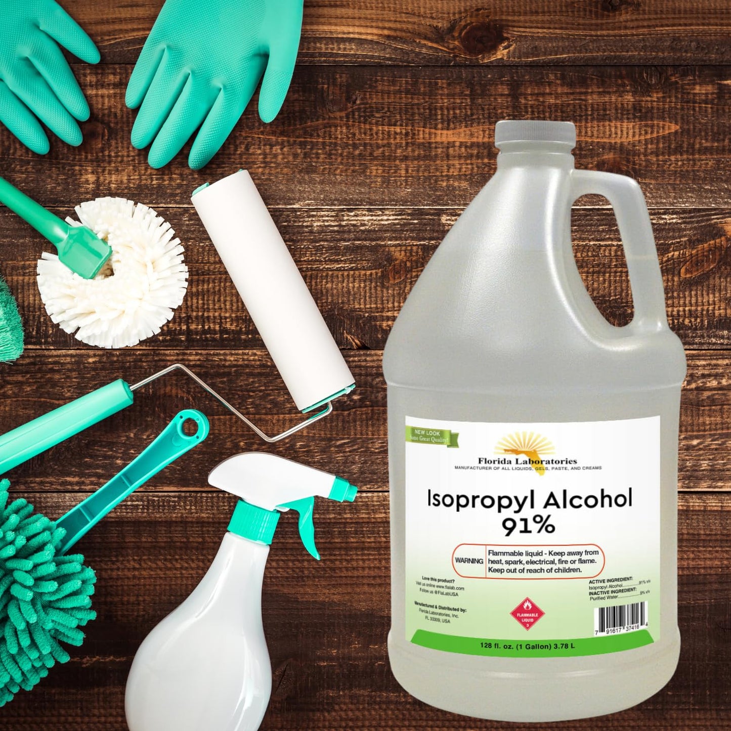 Isopropyl Alcohol Grade 91% - 4 Gallon - Made in USA -