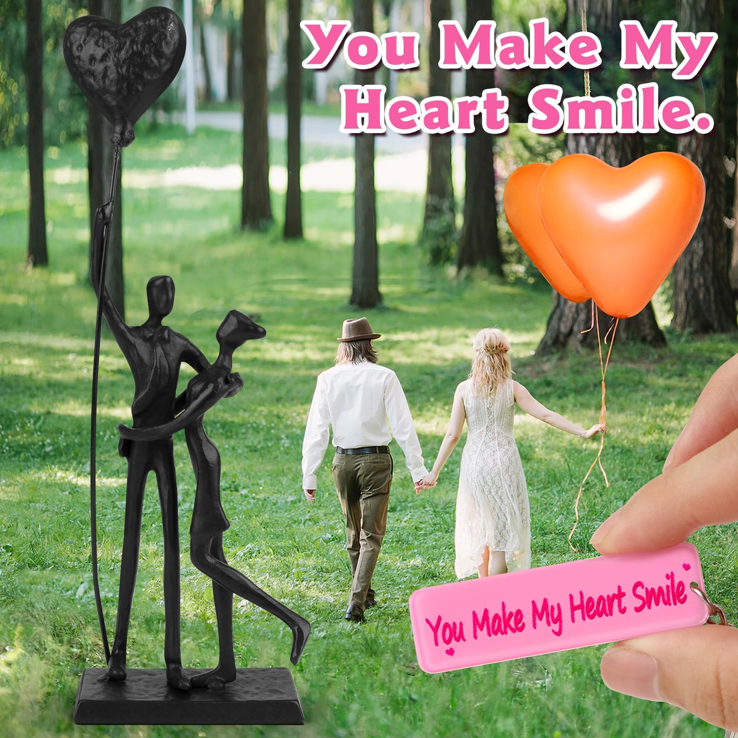 Kresecioo Wedding Gifts for Couples 2025, Romantic Couple Iron Sculpture 12in Handcrafted Passionate Love Metal Statue Decoration, Anniversary for Women Men Her Him Wife Husband Birthday Gifts