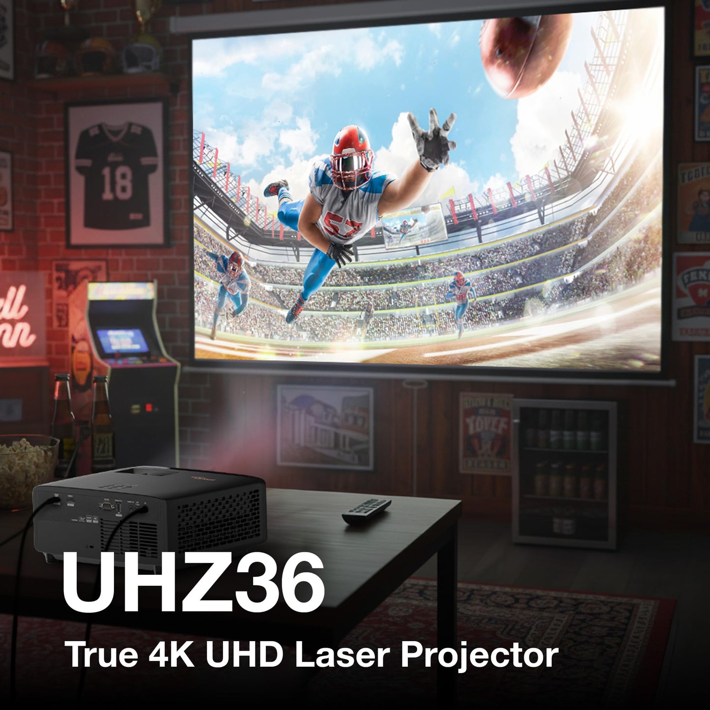 Optoma UHZ36 4K UHD Laser HDR Home Theater Projector - Black