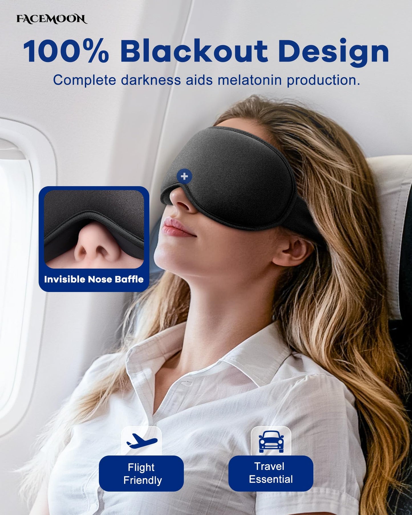 3D Weighted Cooling Gel Eye Mask – 6oz Weighted Eye Mask for Sleeping, 100% Blackout Gentle Pressure Sleep Mask, Ice Cold Gel, Migraine & Headache Relief, Eye Care, Eye Cover Blindfold for Women Men