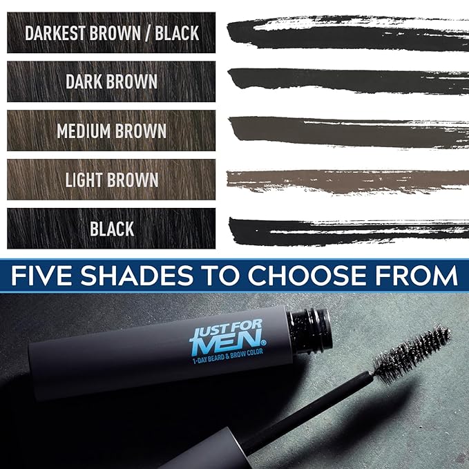 Just for Men 1-Day Beard & Brow Color, Temporary Color for Beard and Eyebrows, For a Fuller, Well-Defined Look, Up to 30 Applications, Light Brown, Ships in Eco-Friendly Packaging (Pack of 3)