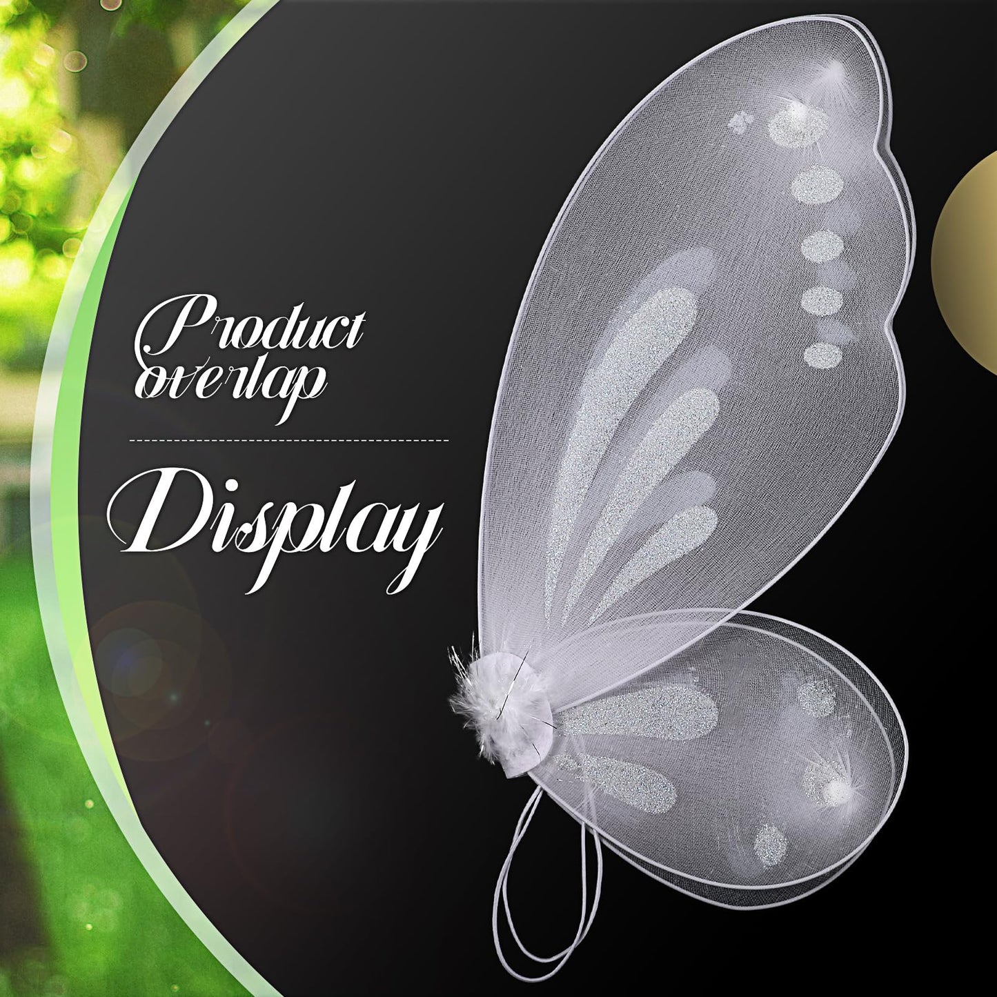 Sratte Fairy Princess Butterfly Wings Girls Kids Butterfly Costumes Set Star Wands Adults Christmas Birthday Party(White, Silver)