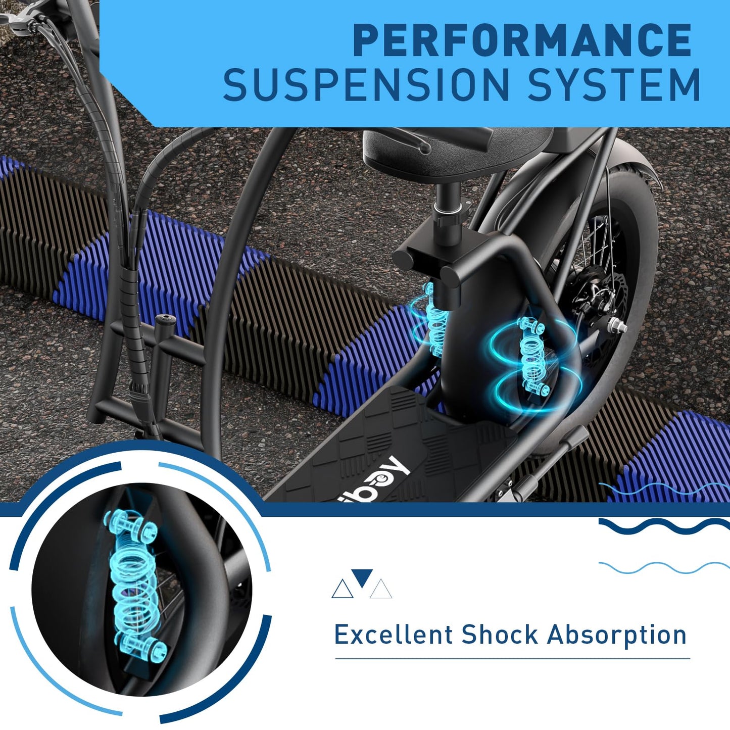 Hiboy Electric Scooter for Adults with Seat & Basket, 810W Motor, 25MPH, 34mi Range, 16" All-Terrain Tires (Snow/Mud), Dual Disc Brakes, UL2272 - 3-in-1 Commuter/Shopping/Off-Road E-scooter