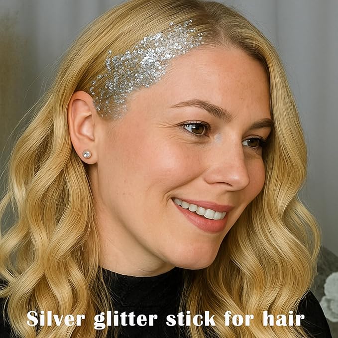 Silver Mardi Gras Out for Women Face Glitter Gel,Carnival Rave Accessories,Singer Concerts Body Glitter, Music Festival Hair Sequins Face Glitter Paint Makeup,50ML
