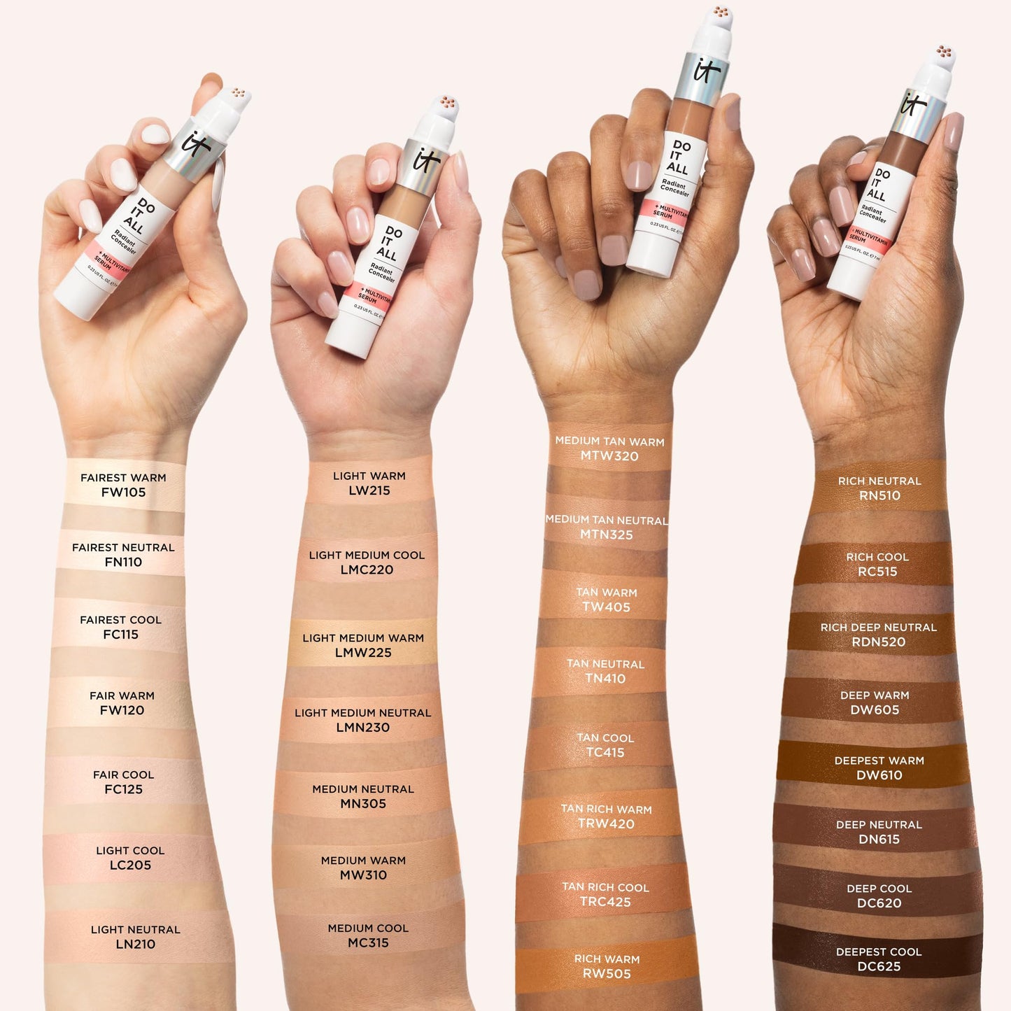 IT Cosmetics Do It All Radiant Concealer - Makeup Concealer - Hydrate & Brighten - Creaseless Medium Coverage & Radiant Finish -
